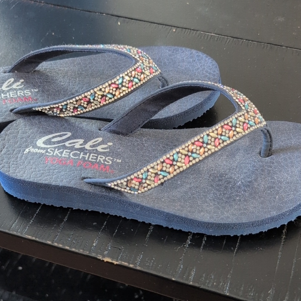 Skechers Navy Beaded Sandals